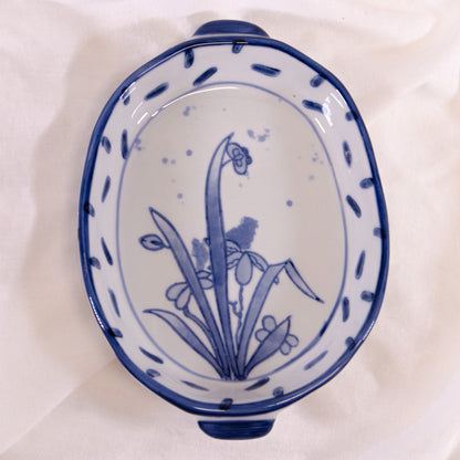 Blue Floral Baking Dish