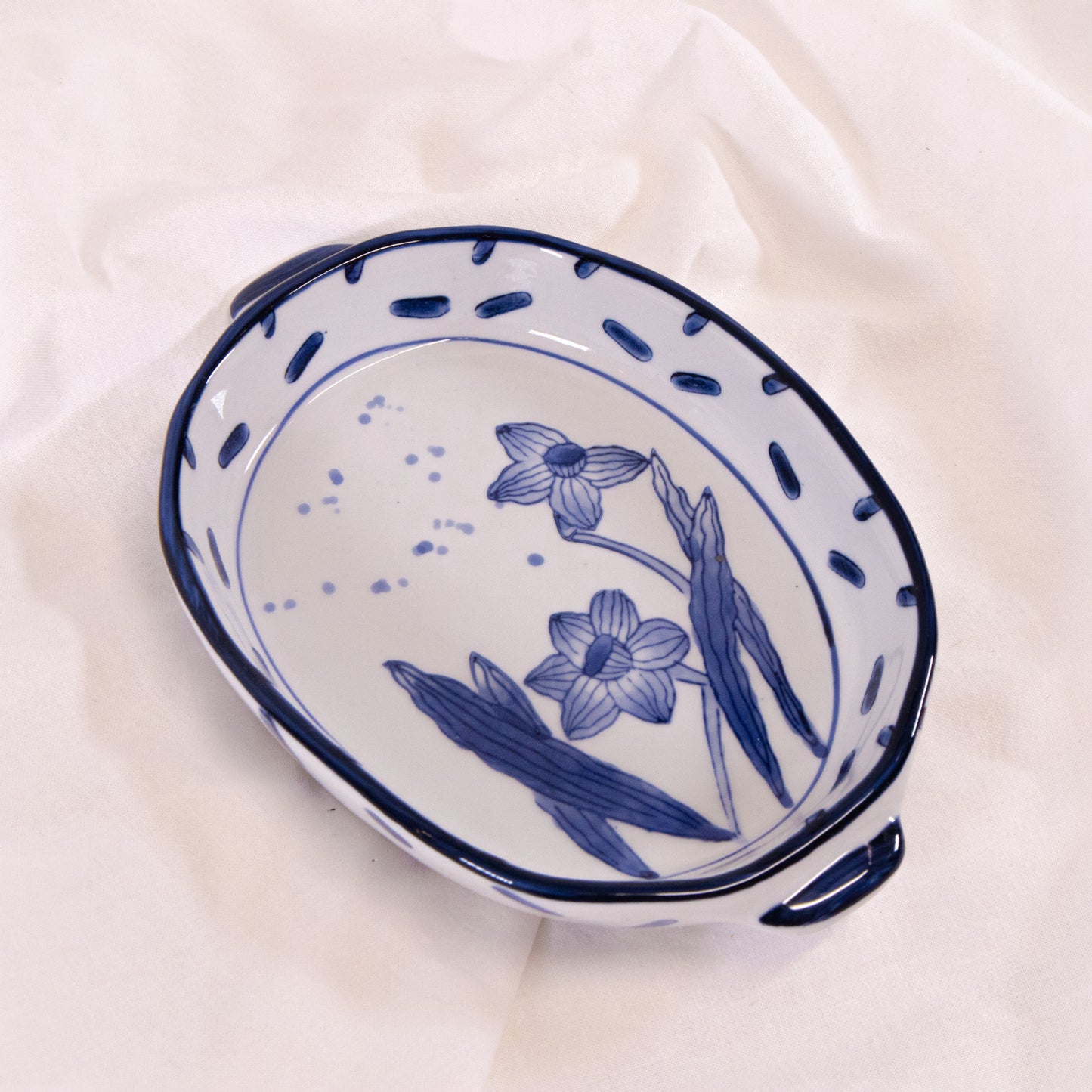 Blue Floral Baking Dish
