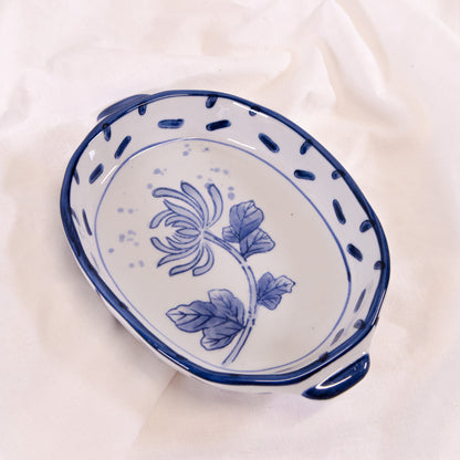 Blue Floral Baking Dish