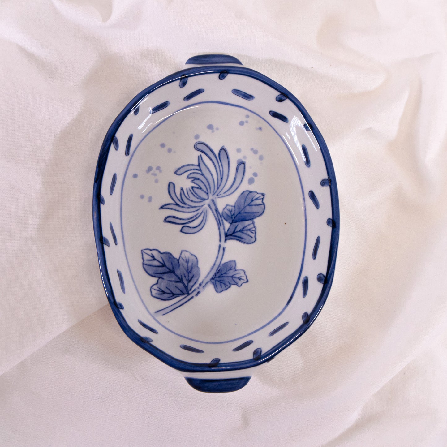 Blue Floral Baking Dish
