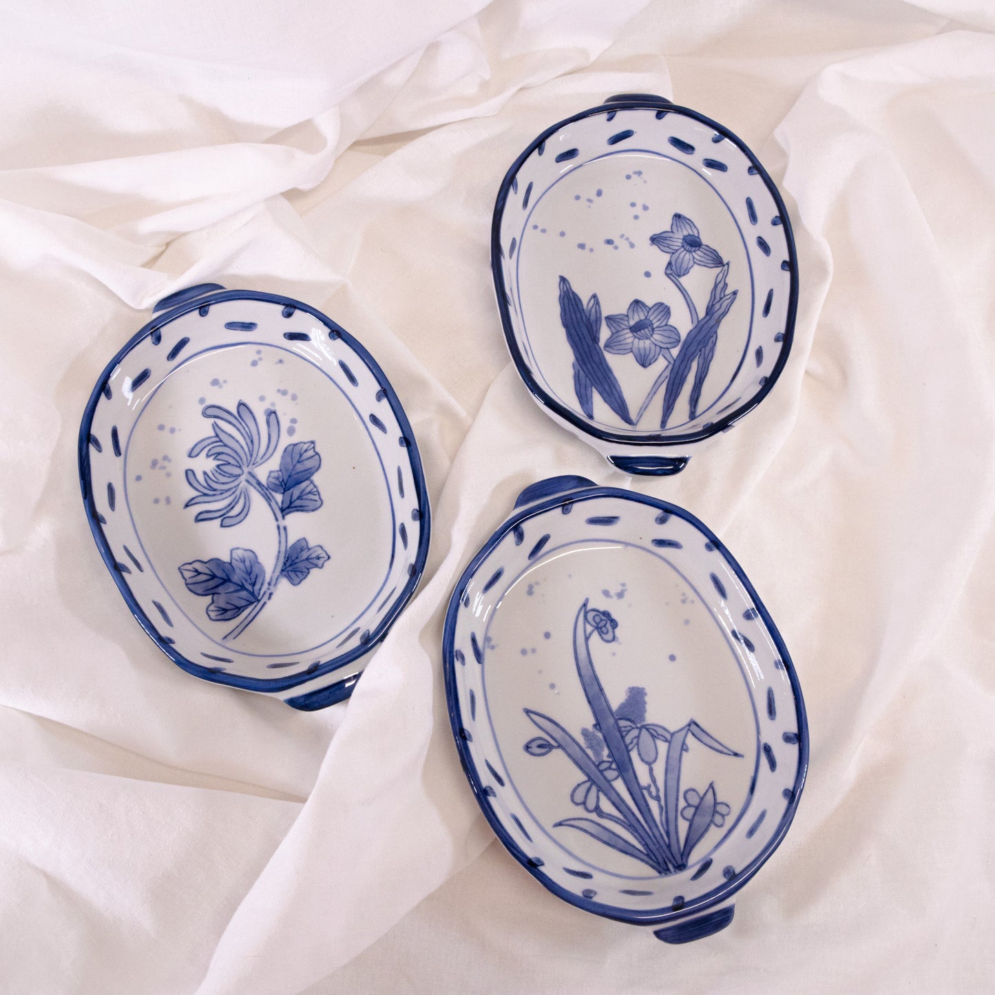 Blue Floral Baking Dish