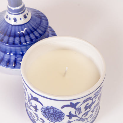 Blue And White Chinoiserie Candle