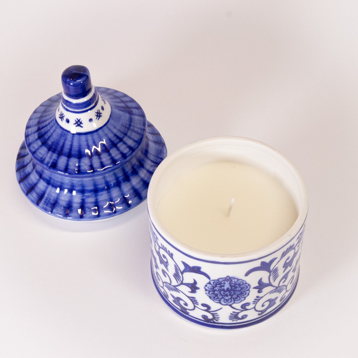 Blue And White Chinoiserie Candle