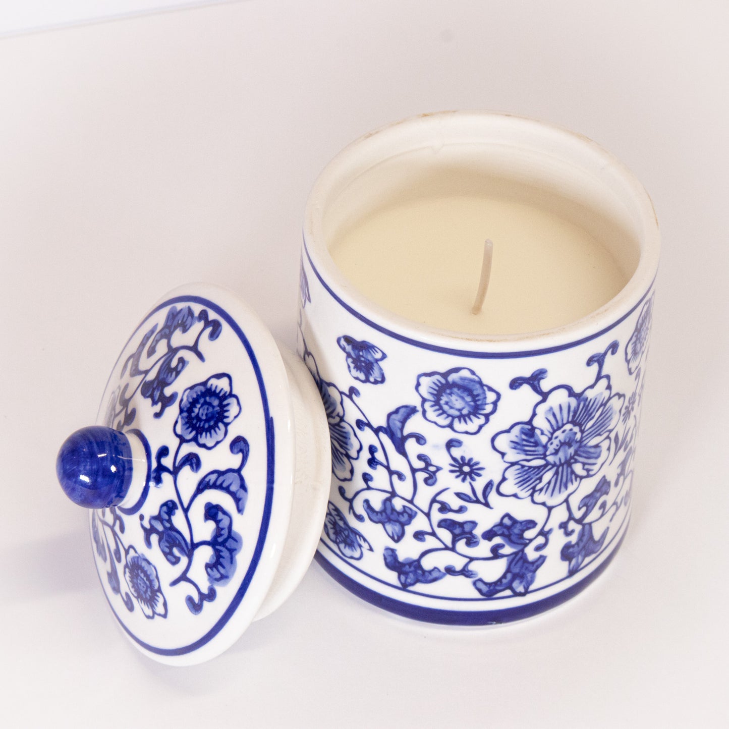 Blue And White Chinoiserie Candle