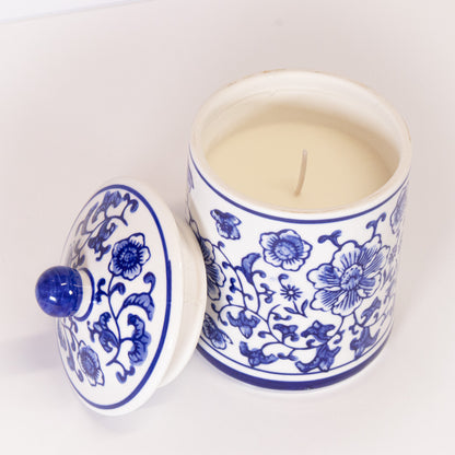 Blue And White Chinoiserie Candle
