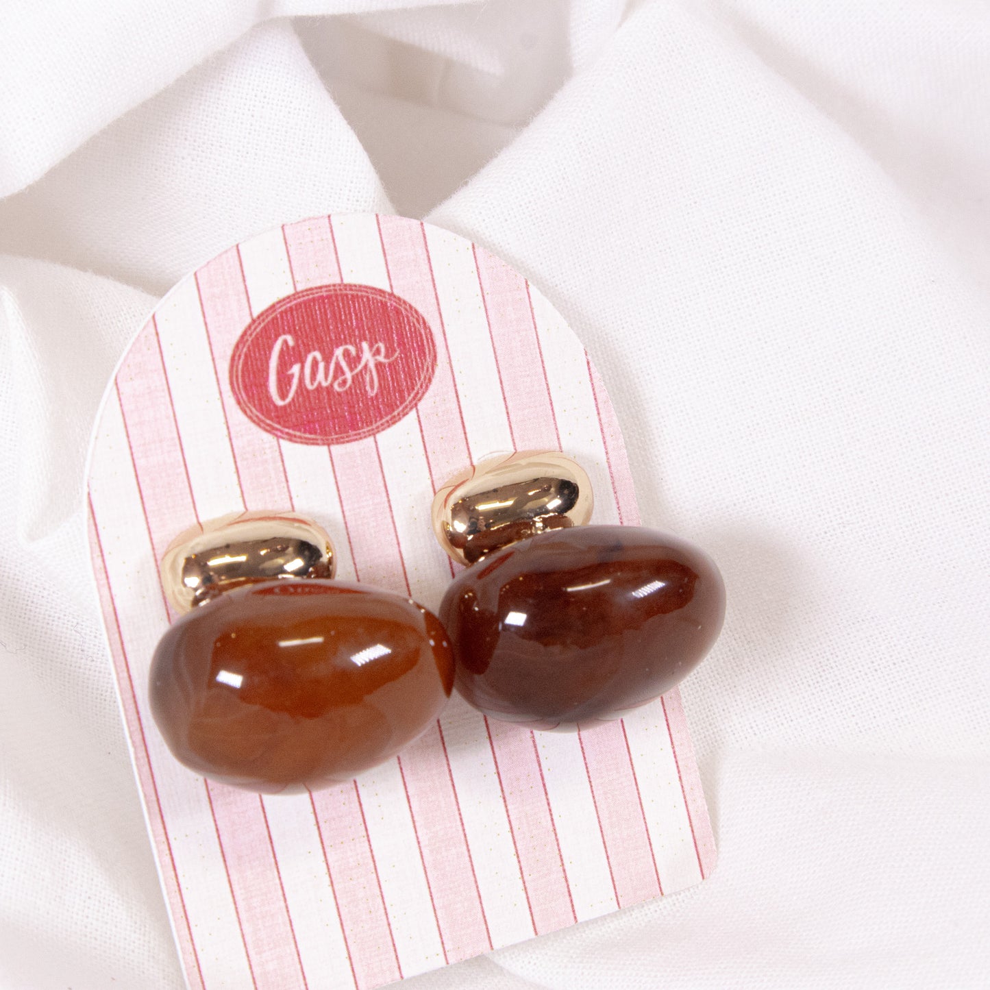 Oval Drop Statement Earrings