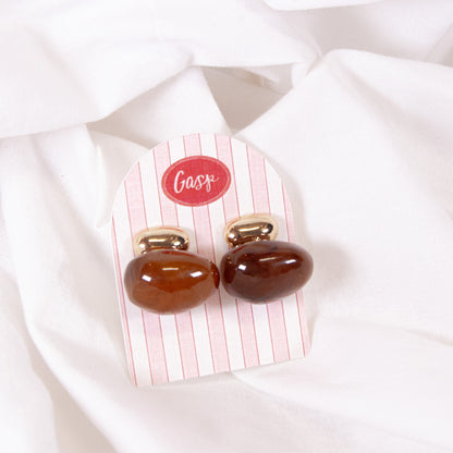 Oval Drop Statement Earrings