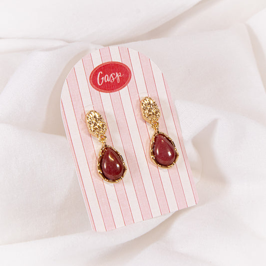 Burgundy Drop Earrings