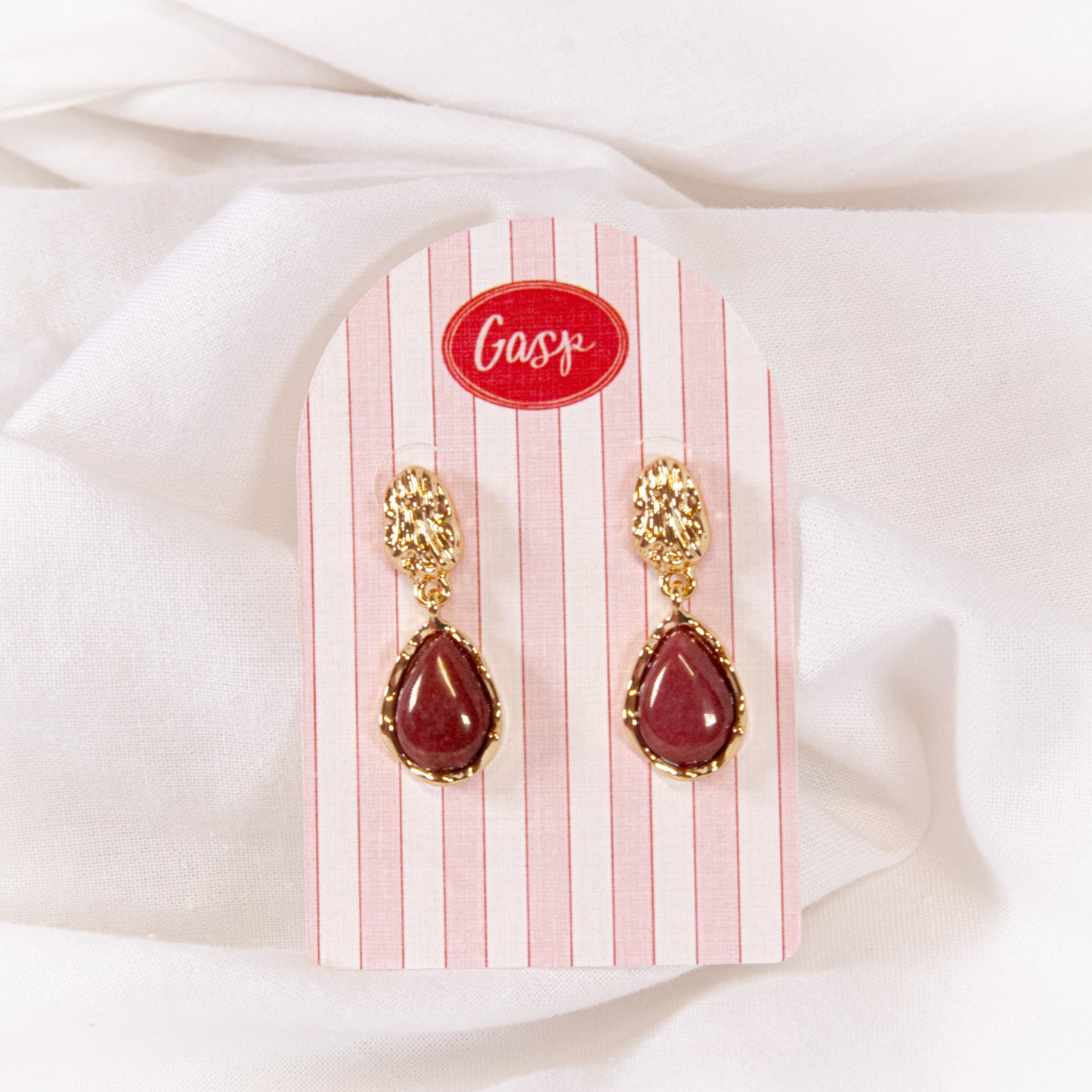 Burgundy Drop Earrings