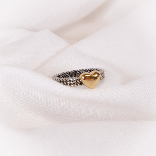 Cable Heart Ring