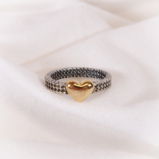 Cable Heart Ring