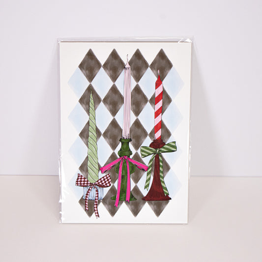 Patterned Candlesticks Wall Art Print