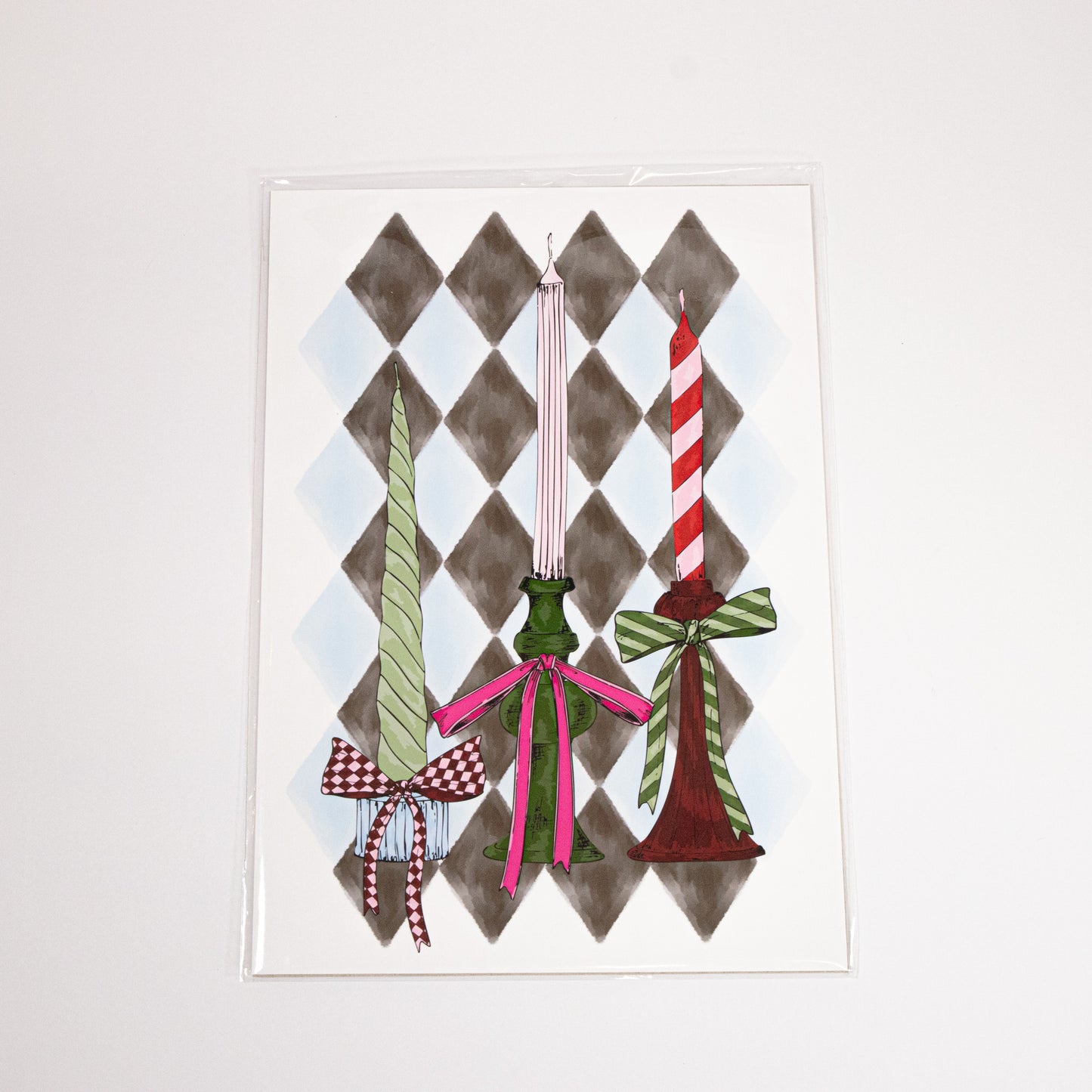 Patterned Candlesticks Wall Art Print