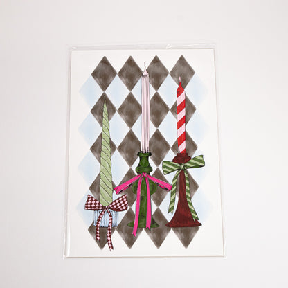 Patterned Candlesticks Wall Art Print