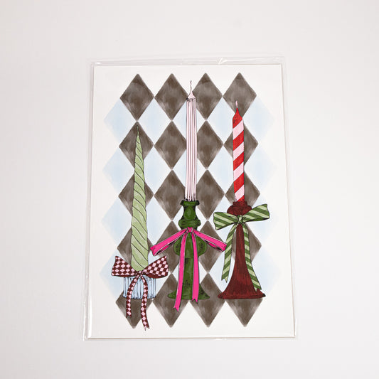 Patterned Candlesticks Wall Art Print