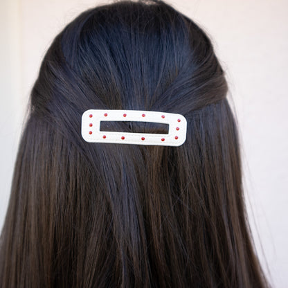 Large Leather Polka Dot Snap Clip Set