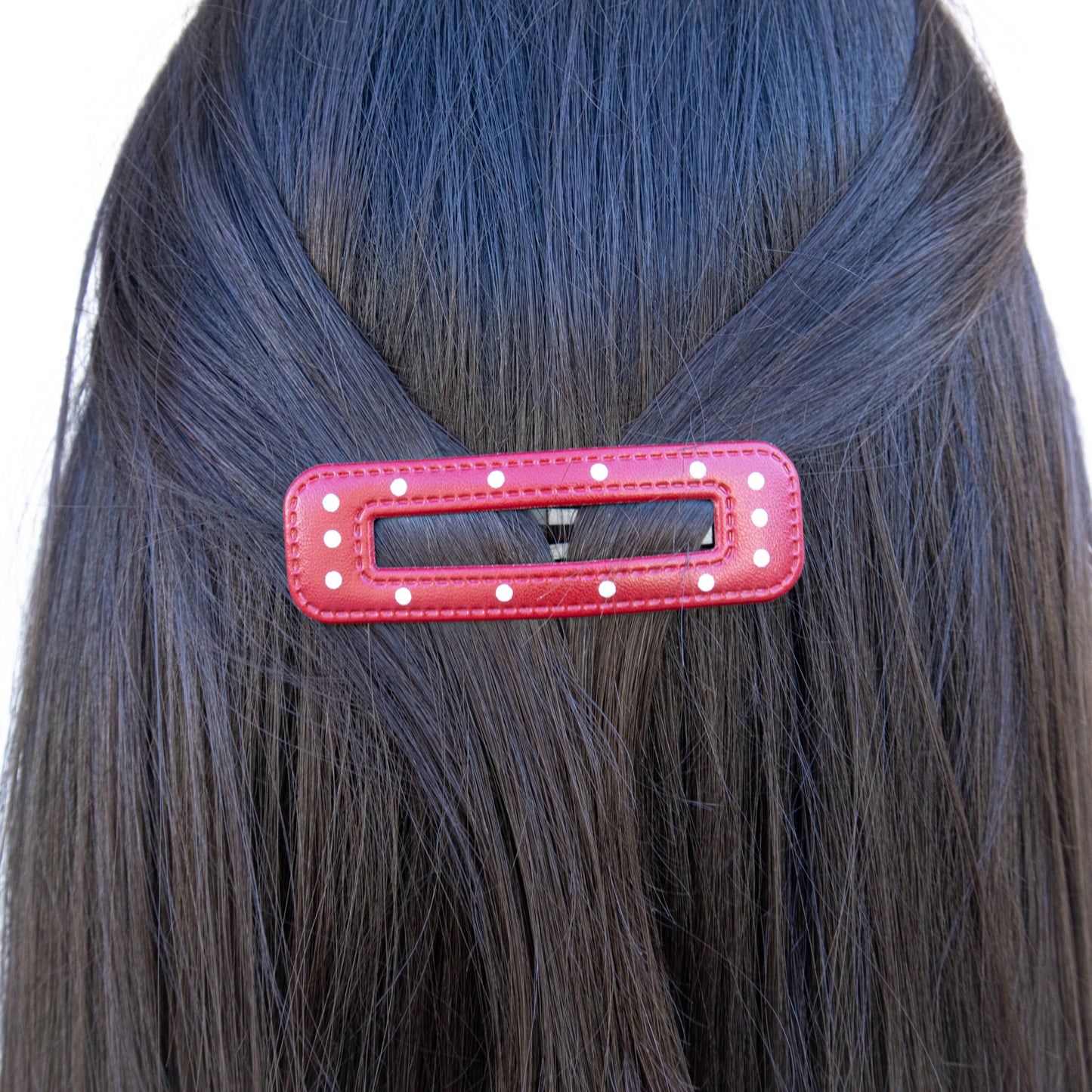 Large Leather Polka Dot Snap Clip Set