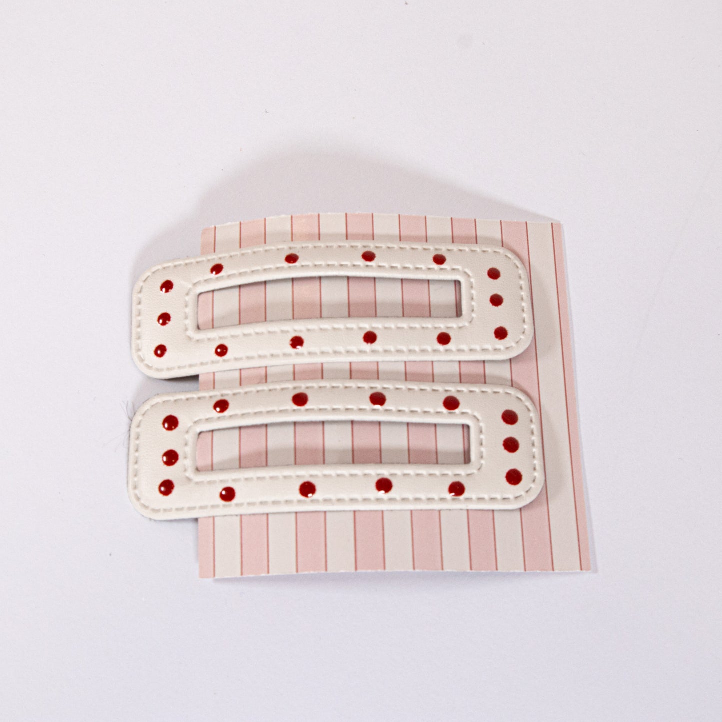 Large Leather Polka Dot Snap Clip Set