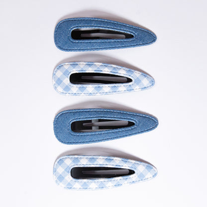 Denim Large Snap Clip Set