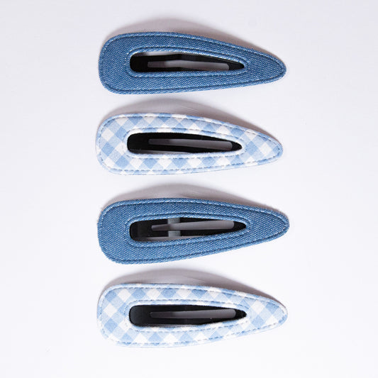 Denim Large Snap Clip Set