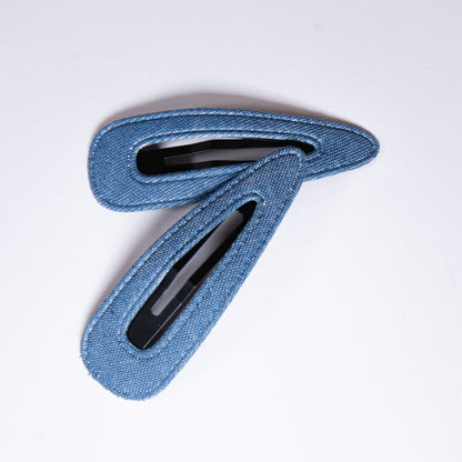 Denim Large Snap Clip Set