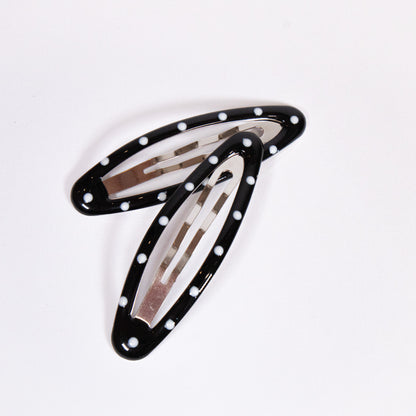Polka Dot Oval Snap Clip Set
