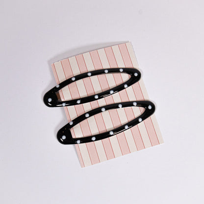Polka Dot Oval Snap Clip Set
