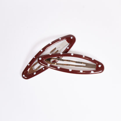 Polka Dot Oval Snap Clip Set