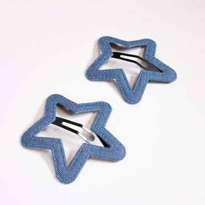 Denim Star Snap Clip Set