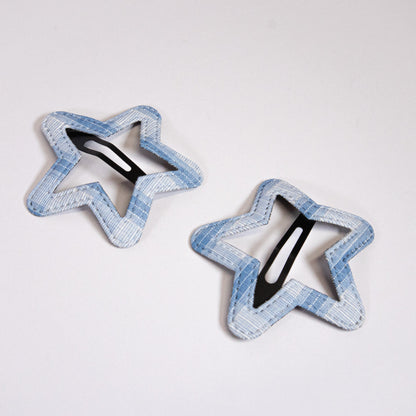 Denim Star Snap Clip Set