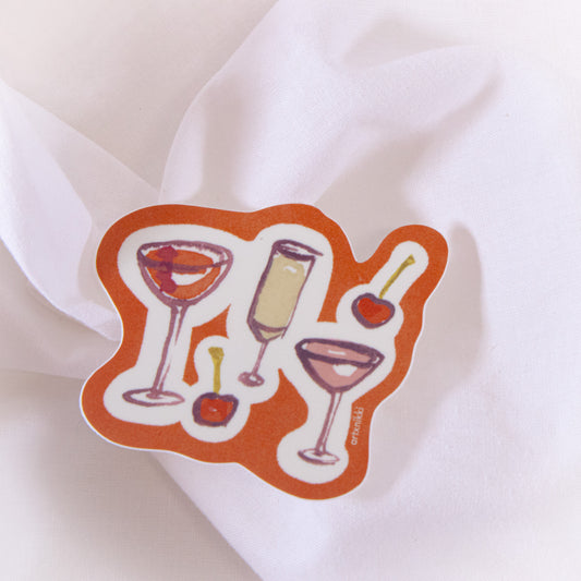 Cherry Cocktails Vinyl Sticker
