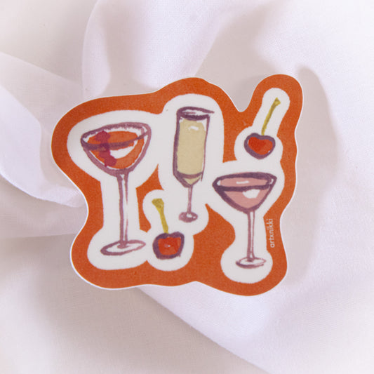 Cherry Cocktails Vinyl Sticker