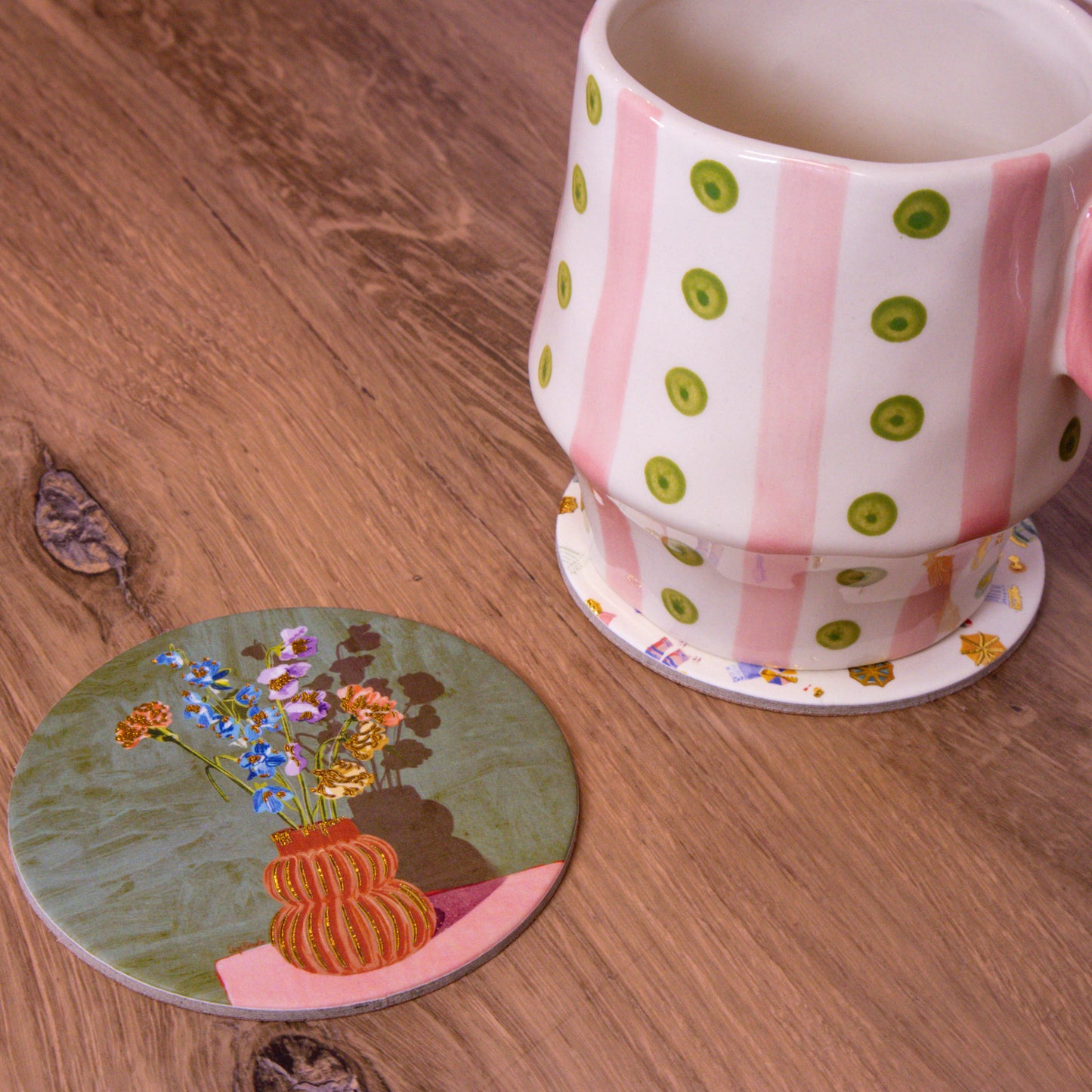 Flower Vase Cork Coaster
