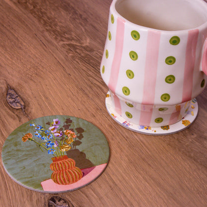 Flower Vase Cork Coaster