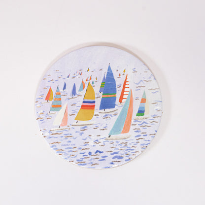 Sailboats Cork Coaster