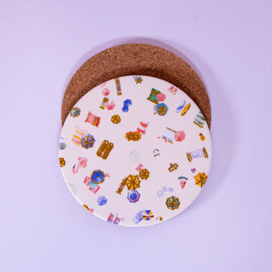 Beach Day Cork Coaster