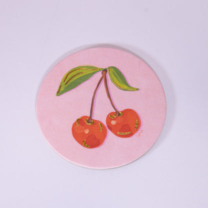 Cherries Cork Coaster