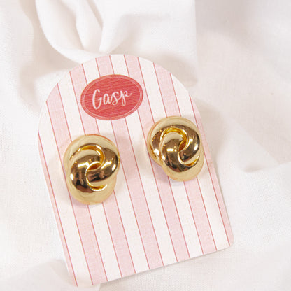 Gold Circle Link Earrings
