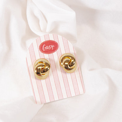 Gold Circle Link Earrings
