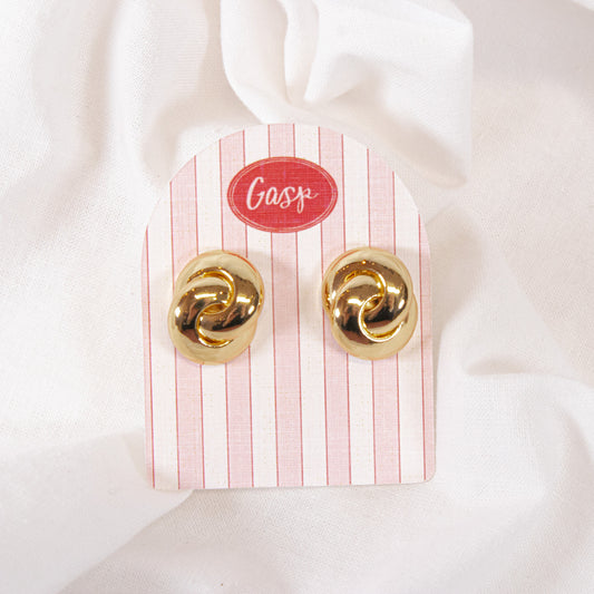 Gold Circle Link Earrings