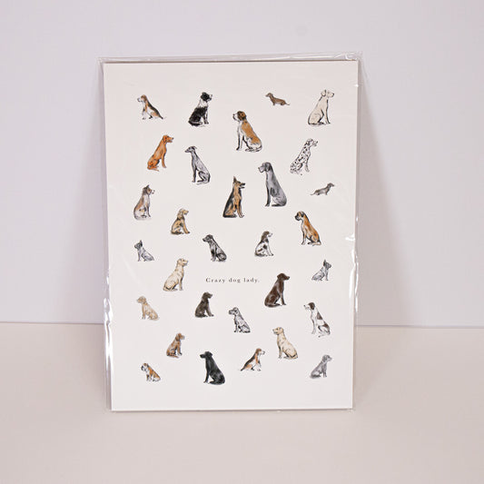 Crazy Dog Lady Wall Art Print
