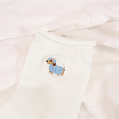 Dog Embroidered Socks