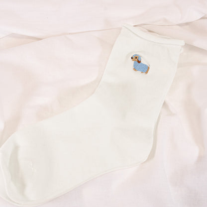 Dog Embroidered Socks