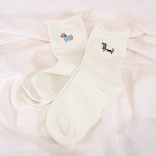 Dog Embroidered Socks