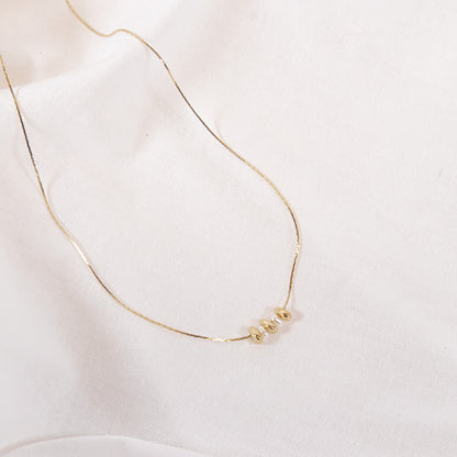 Dainty Gold And Pearl Bead Necklace