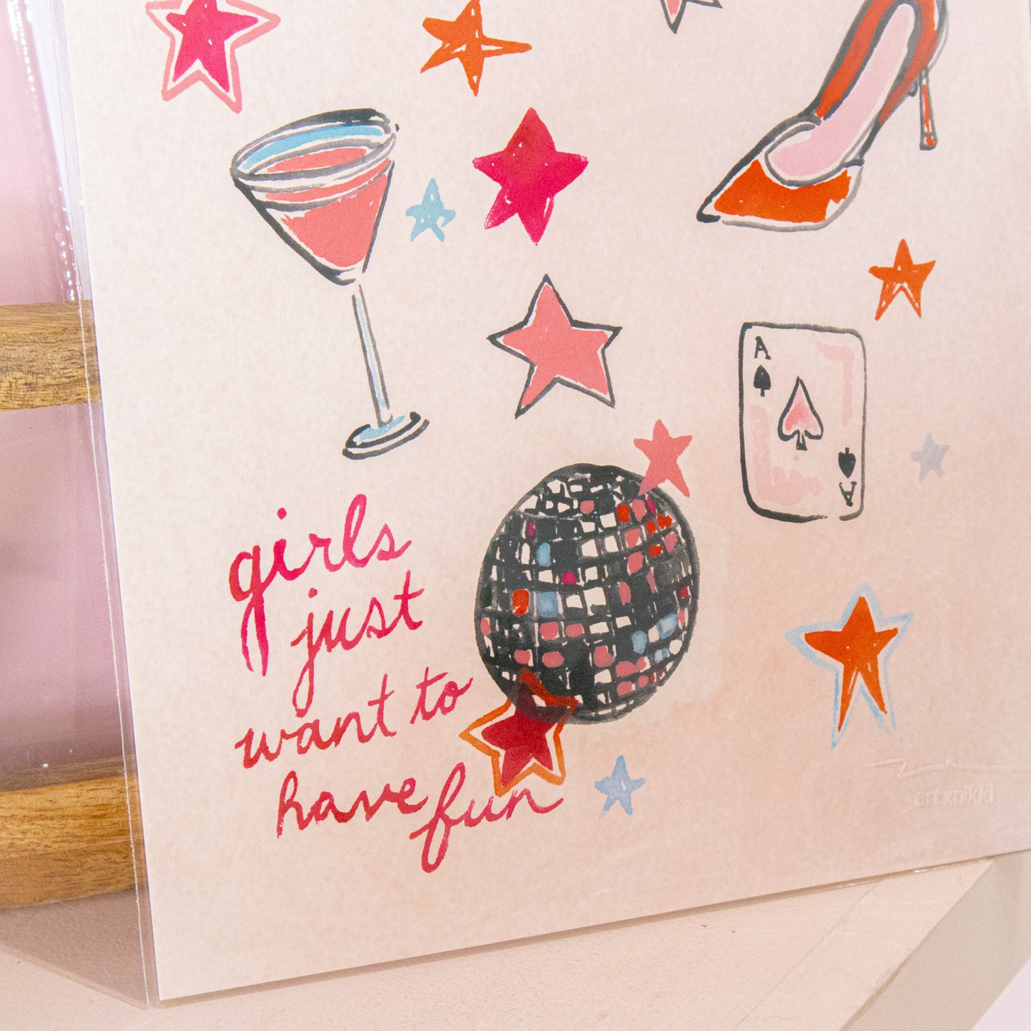 Disco Girls Just Want To Have Fun Wall Art Print