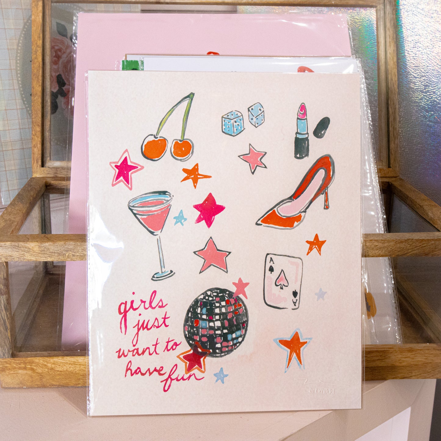 Disco Girls Just Want To Have Fun Wall Art Print