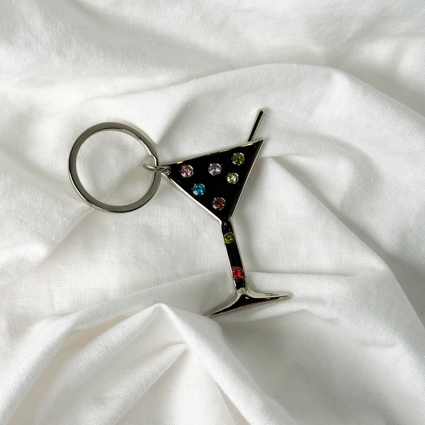 Rhinestone Chrome Keychain