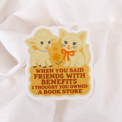 Friends With Benefits Bookstore Vinyl Sticker