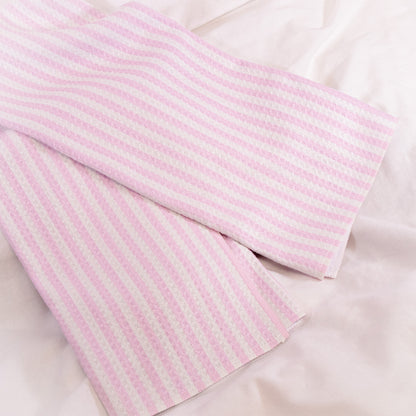 Summer Stripe Pink Geometry Tea Towel